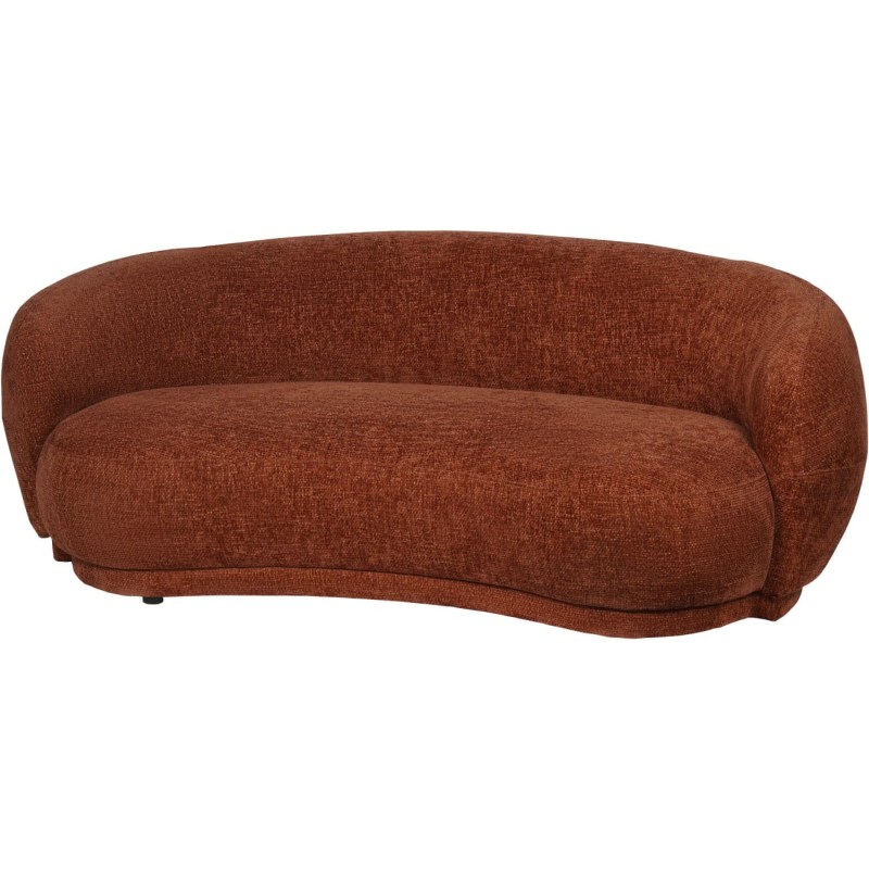 Curved small sofa Ennismore Burnt 180 cm terracotta chenille