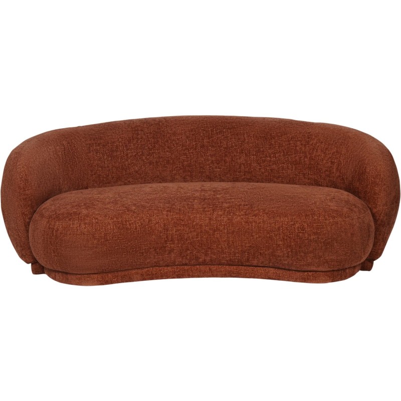 Curved small sofa Ennismore Burnt 180 cm terracotta chenille