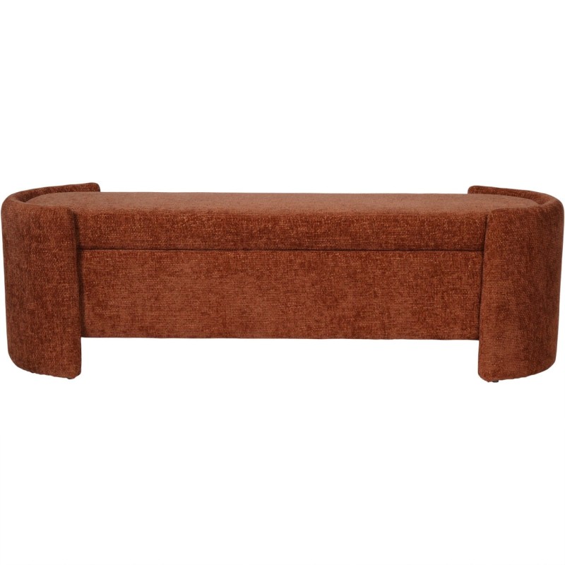 Ennismore Burnt Orange Chenille Storage Bench, 160 cm