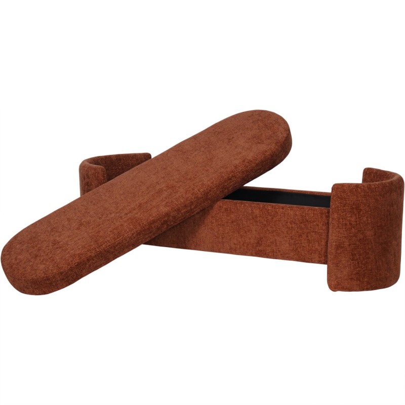 Ennismore Burnt Orange Chenille Storage Bench, 160 cm