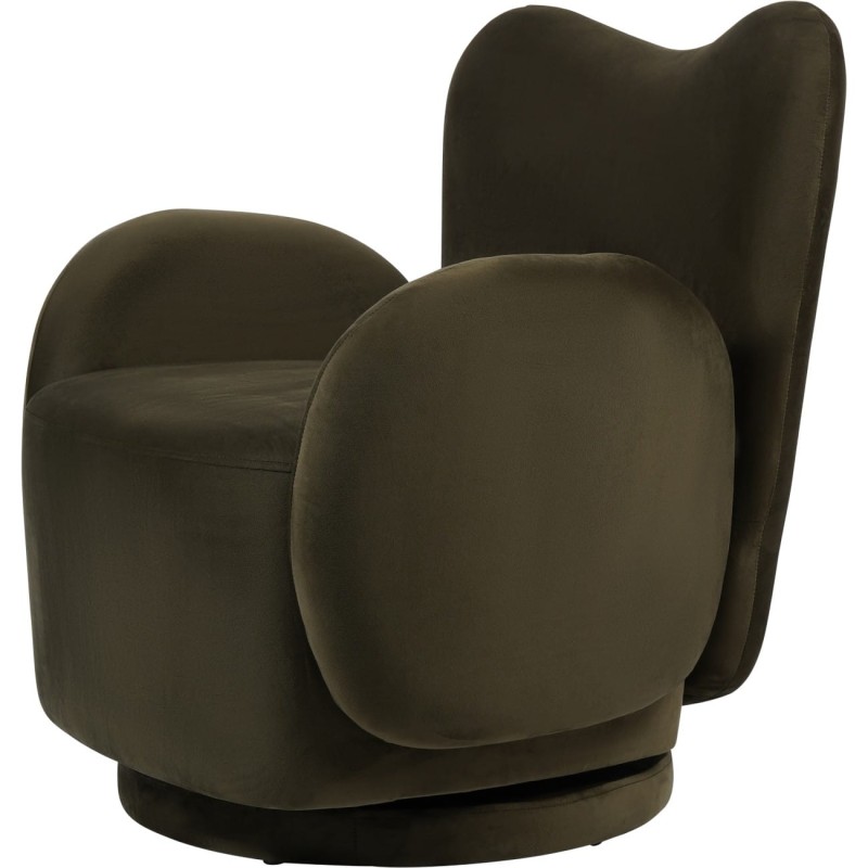 Ennismore Green Velvet Swivel Armchair 80 cm