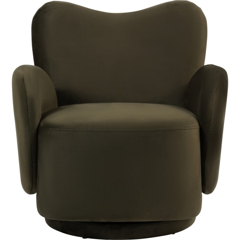 Ennismore Green Velvet Swivel Armchair 80 cm