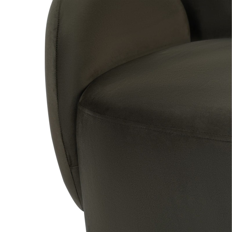 Ennismore Green Velvet Swivel Armchair 80 cm