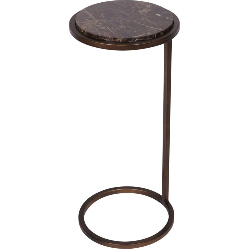 Belgrave Brown Marble Side Table 59 cm – Brown Emperador Marble