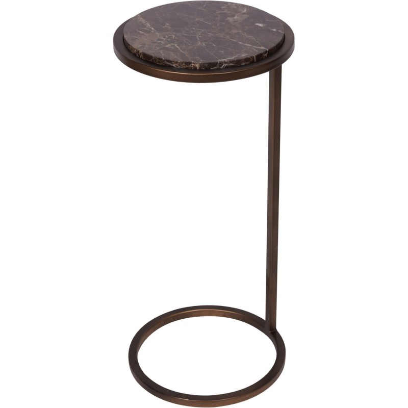 Belgrave Brown Marble Side Table 59 cm – Brown Emperador Marble