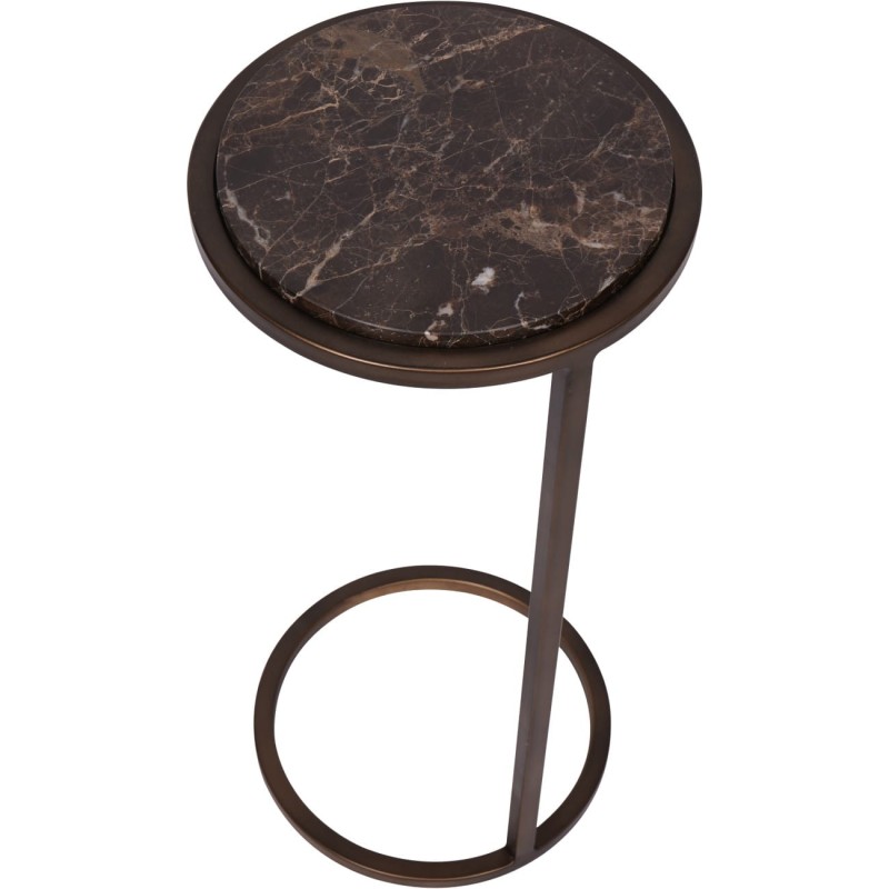 Belgrave Brown Marble Side Table 59 cm – Brown Emperador Marble
