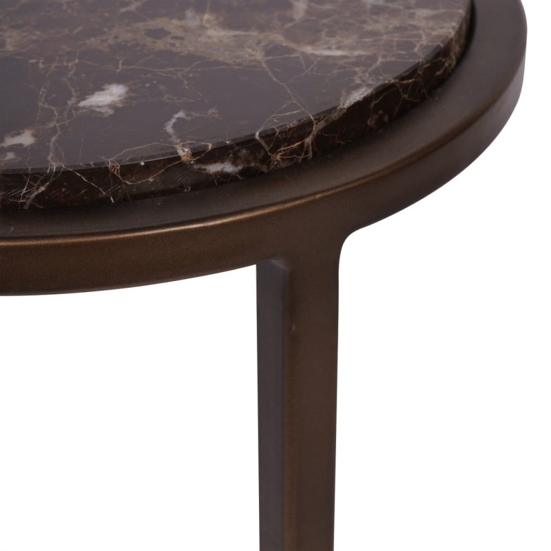 Belgrave Brown Marble Side Table 59 cm – Brown Emperador Marble