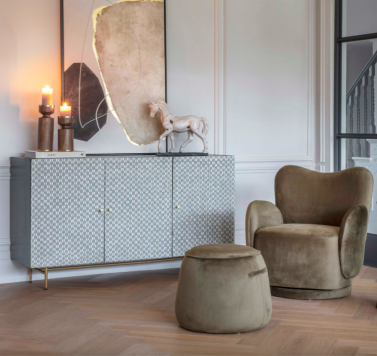 Ennismore Green Velvet Swivel Armchair 80 cm