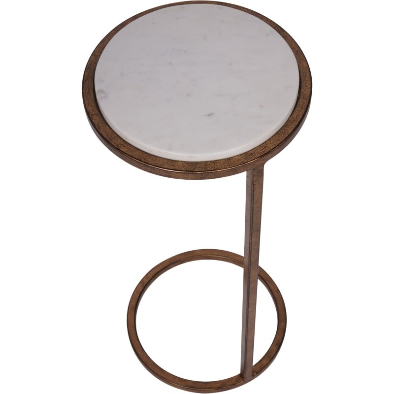 Belgrave White Marble Side Table 59 cm – Banswara White Marble