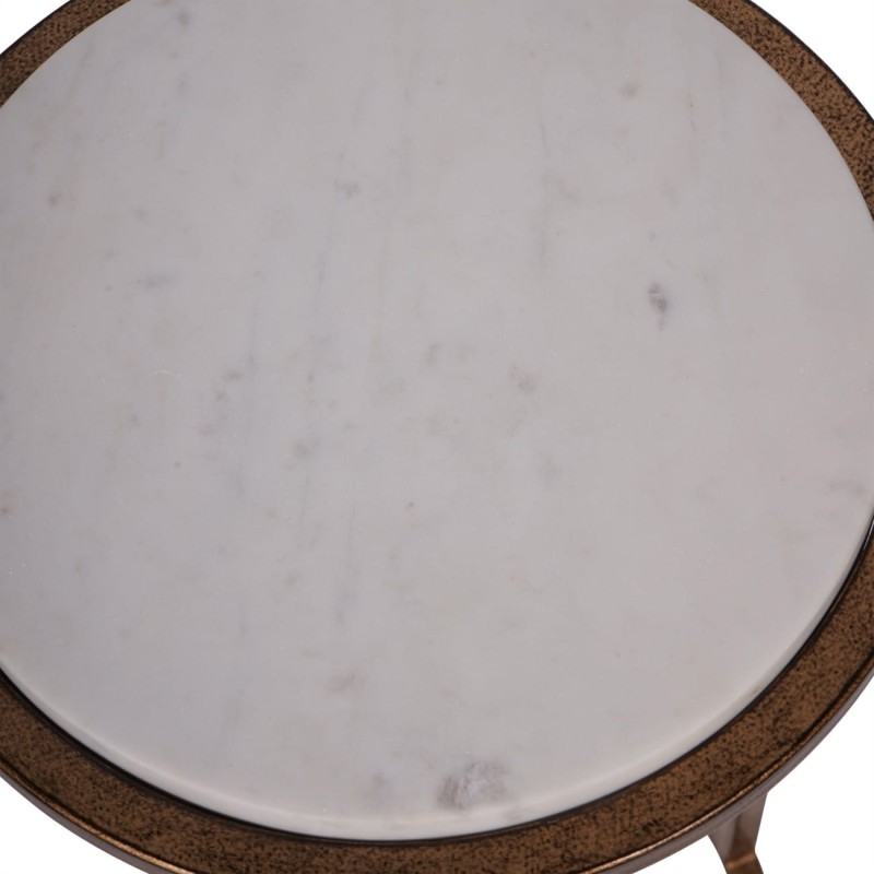 Belgrave White Marble Side Table 59 cm – Banswara White Marble