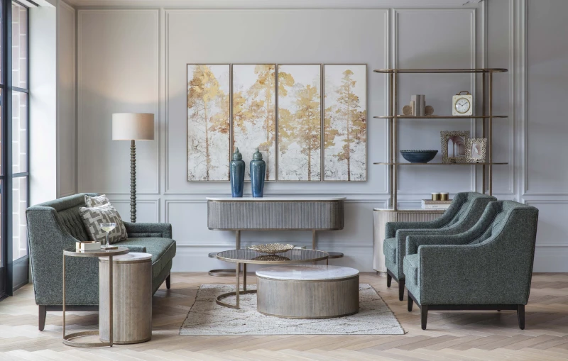 Primrose console table styled in a refined living room