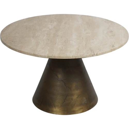 Camden Marble Round Travertine Coffee Table 75 cm