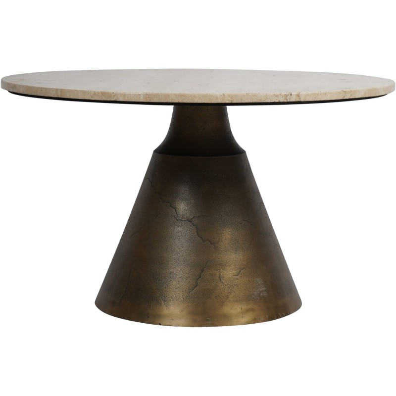 Camden Marble Coffee Table 75 cm round light marble top gold base