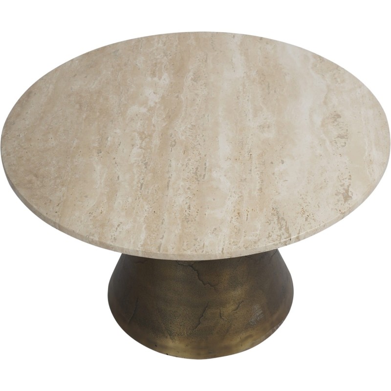 Camden Marble Coffee Table 75 cm round light marble top gold base