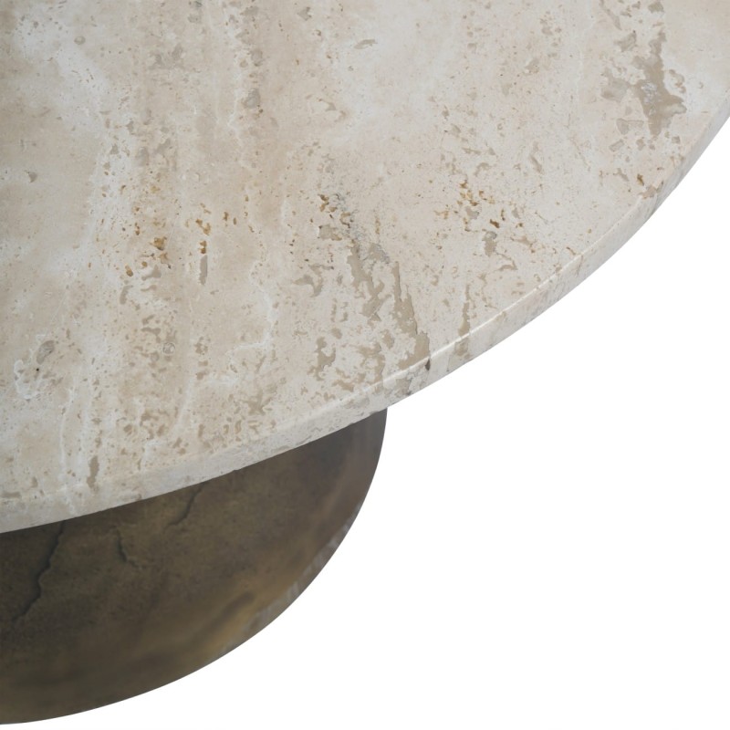 Camden Marble Coffee Table 75 cm round light marble top gold base