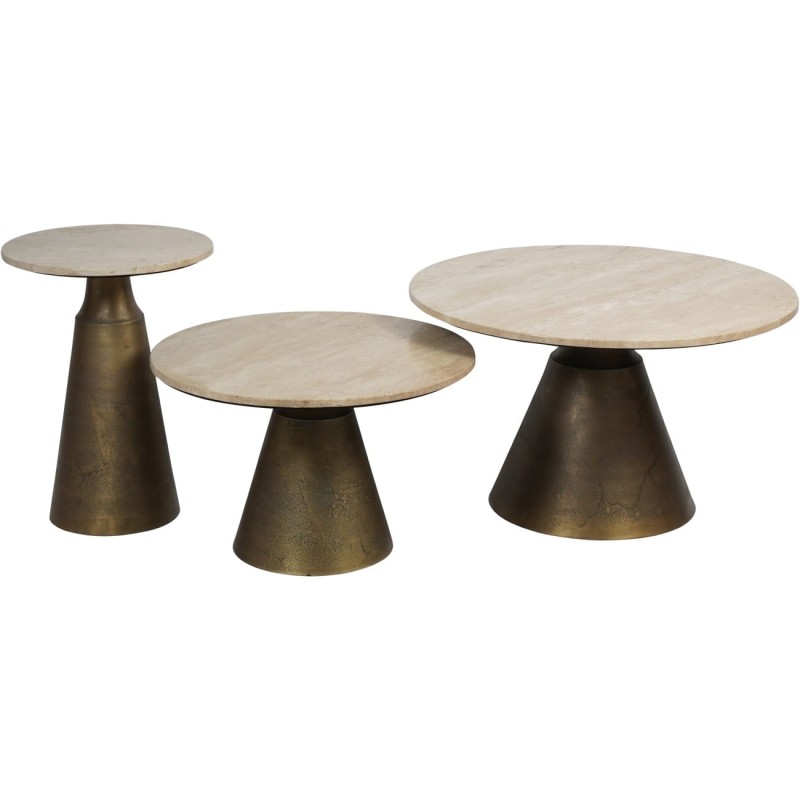 Camden Marble Coffee Table 75 cm round light marble top gold base