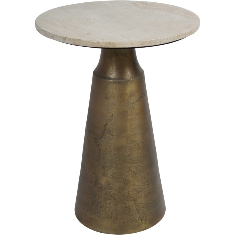 Camden Marble Side Table 52 cm round marble table with gold metal base