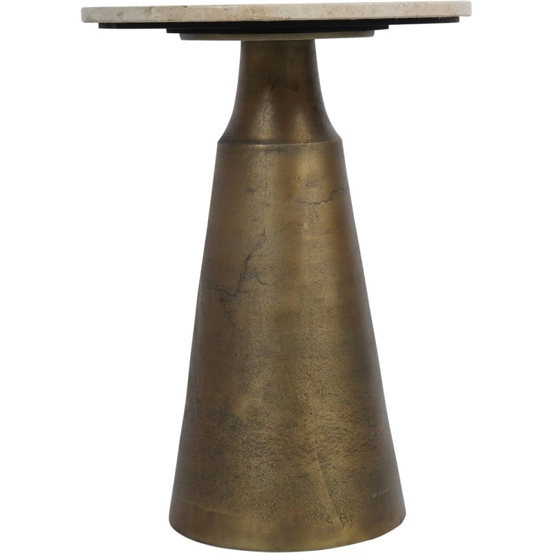 Camden Marble Side Table 52 cm round marble table with gold metal base