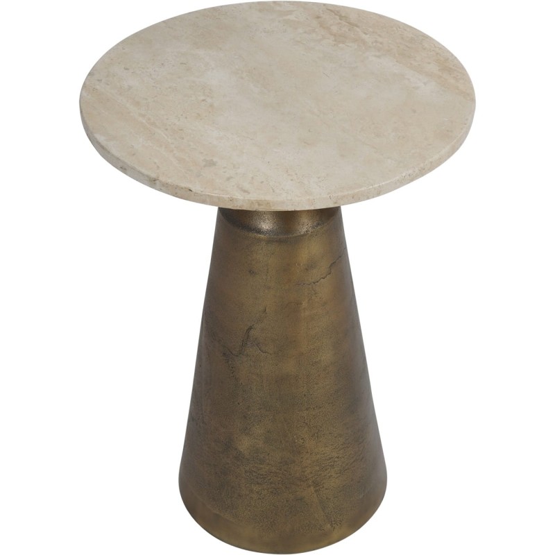 Camden Marble Side Table 52 cm round marble table with gold metal base