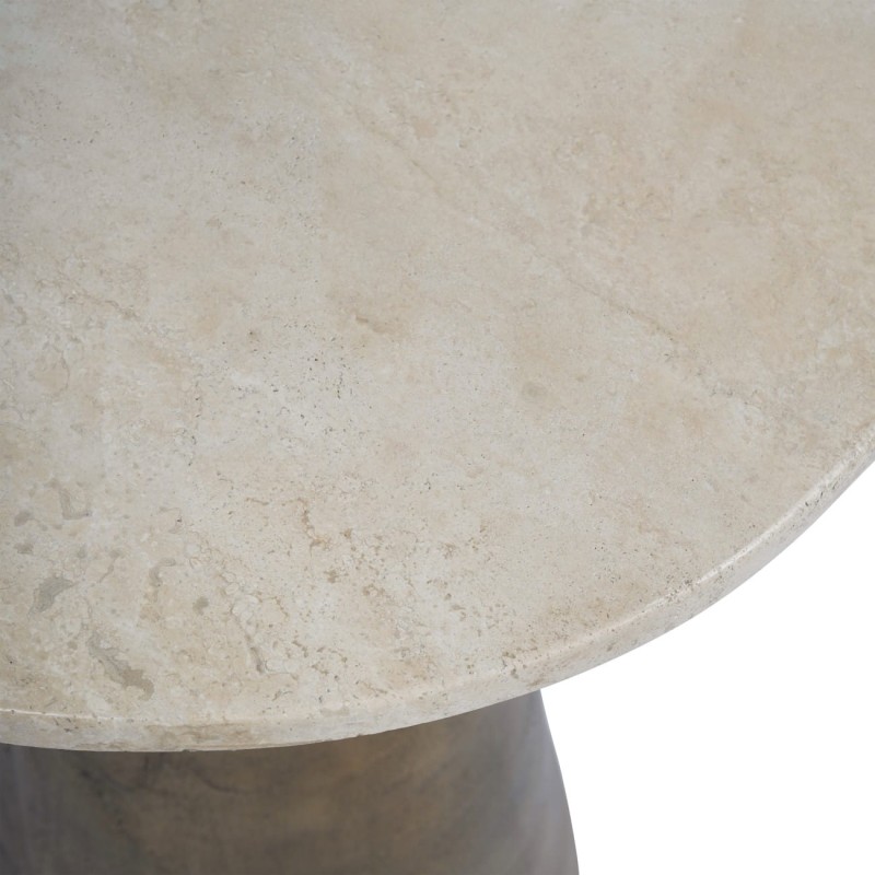 Camden Marble Side Table 52 cm round marble table with gold metal base