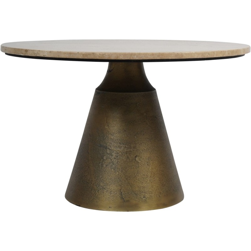 Round Camden Marble Coffee Table Small 60 cm light marble gold base