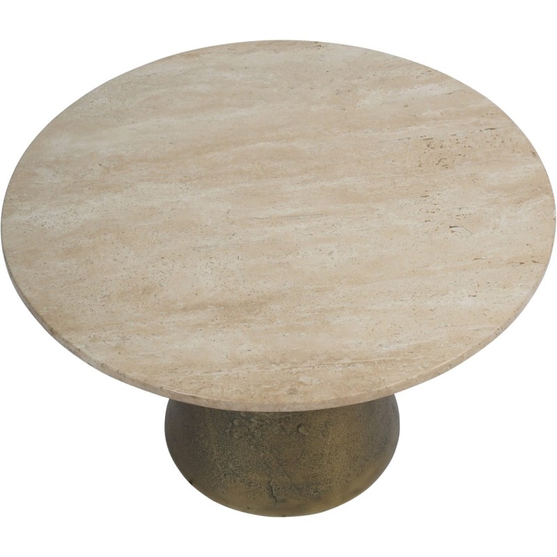 Round Camden Marble Coffee Table Small 60 cm light marble gold base
