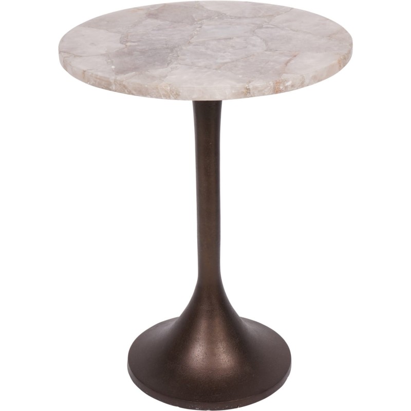 Round side table with natural quartz top