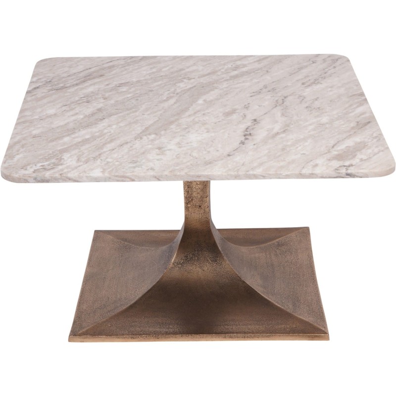 Altea Marble Coffee Table – 70 cm Square Marble Top with Aluminium Base