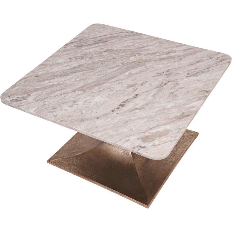 Altea Marble Coffee Table – 70 cm Square Marble Top with Aluminium Base