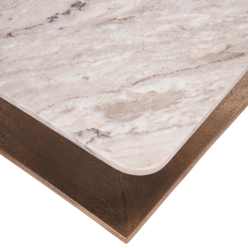 Altea Marble Coffee Table – 70 cm Square Marble Top with Aluminium Base