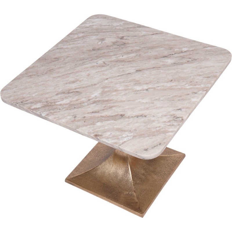 White and grey marble side table for a living room