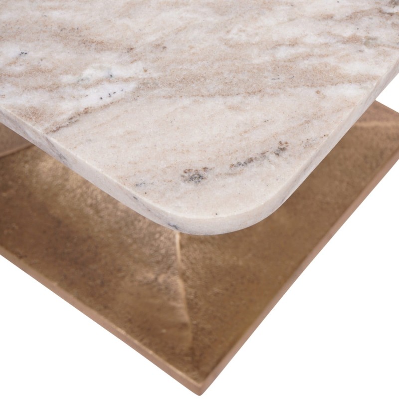 White and grey marble side table for a living room