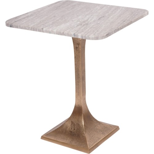 Altea Marble Side Table 44 cm – Morchino Marble Top and Antique Brass Base