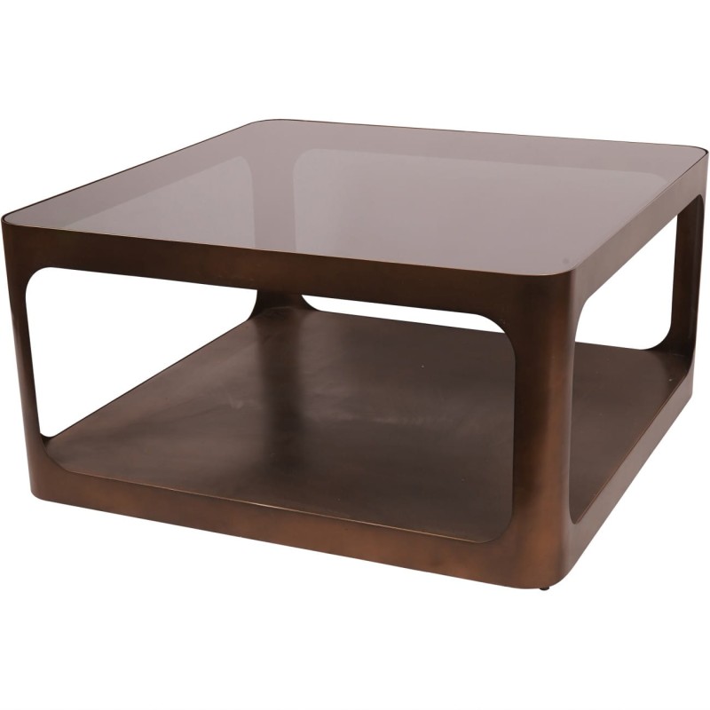 Kensington Gold coffee table 90 cm with smoked glass top
