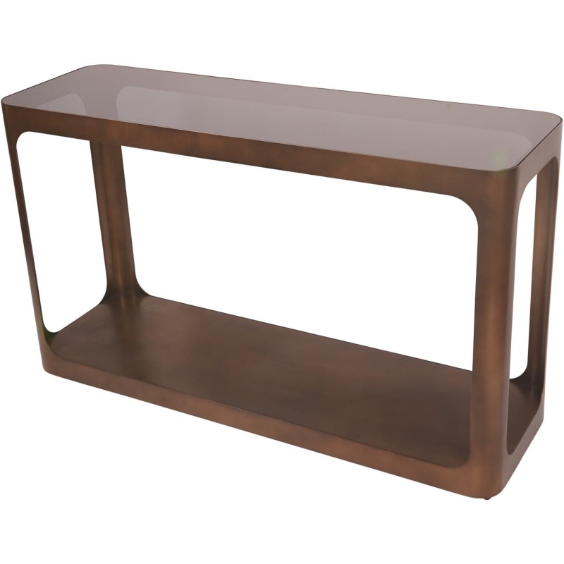 Kensington Gold Console Table 130 cm with Glass Top and Gold Metal Frame