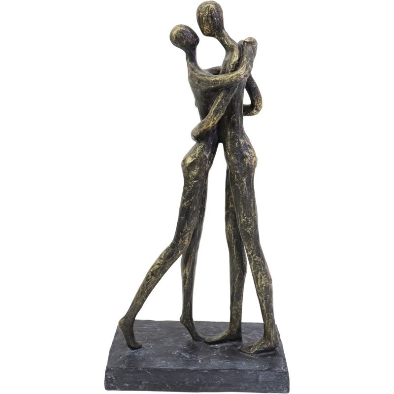 Antique bronze sculpture of a couple held in an embrace