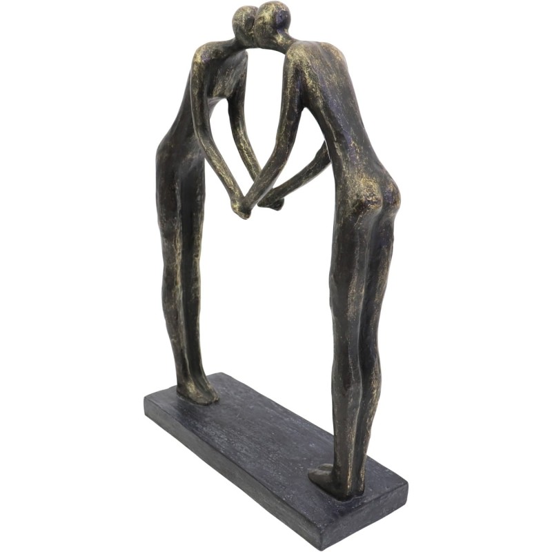 Antique bronze kissing couple ornament