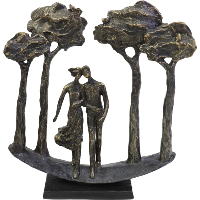 Antique bronze couple sculpture measuring 30 cm high