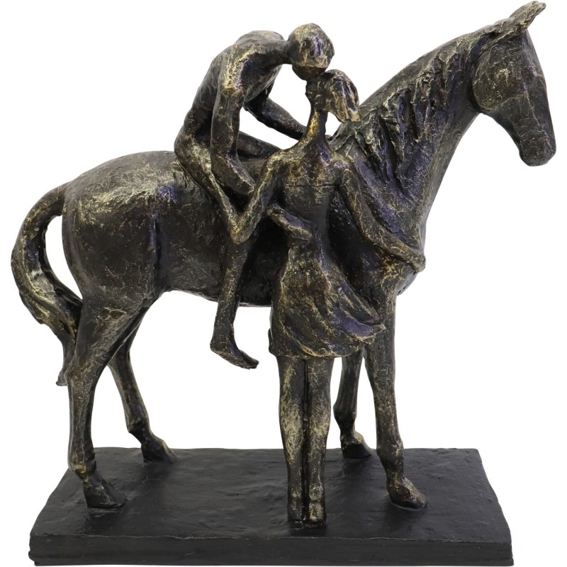 On Horse Romantic Couple Sculpture – Bronze Finish, 24.4 cm