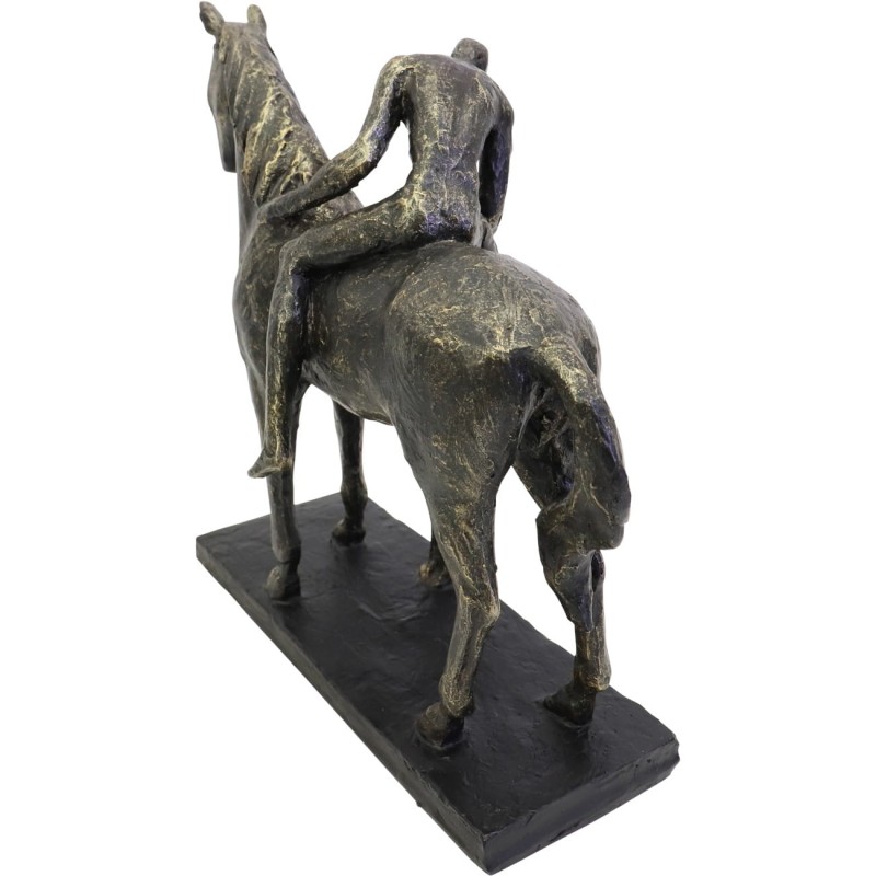 Romantic Horse Couple Sculpture – Bronze Polyresin, 24.4 cm