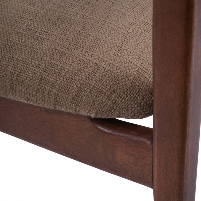 Pair of Two Montpelier Cappuccino Upholstered Wooden Chairs – Mango Wood