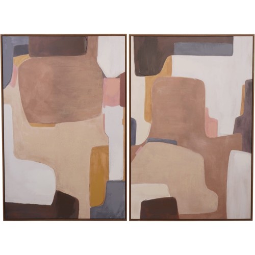 Colours Abstract Canvas Diptych 120 cm – Set of Two Framed Prints