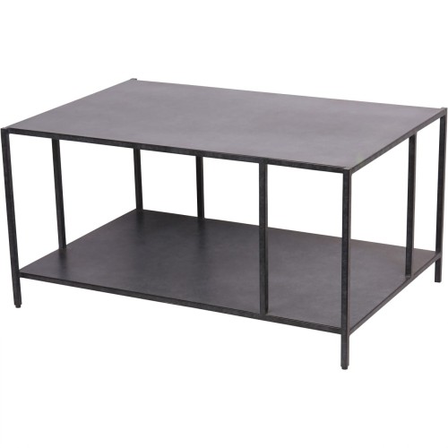 Bromley Black Metal Coffee Table 90 × 60 cm – Iron with Lower Shelf