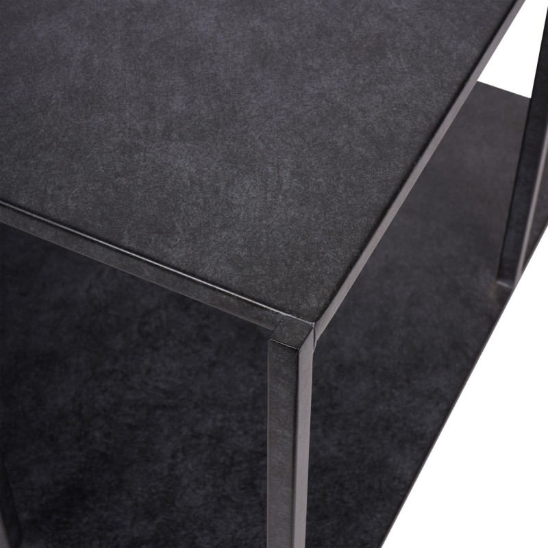 Black coffee table with subtly distressed finish