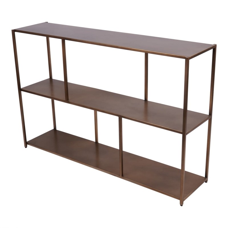Bromley Gold metal console table 122 cm with open shelves