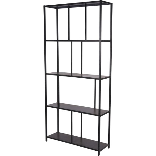 Bromley Black Metal Shelving Unit 195.5 cm – Iron Display Bookcase