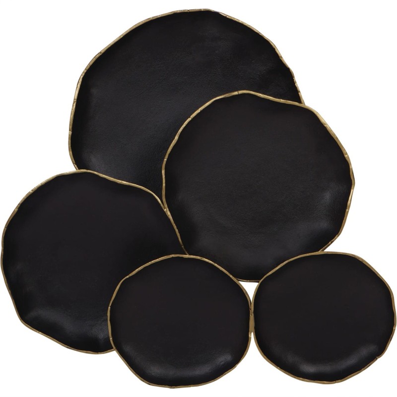 Lava black and gold wall decoration measuring 88 cm