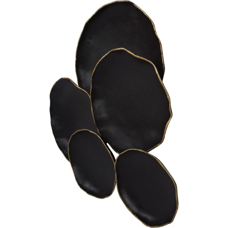 Black and gold metal wall decoration for a living room