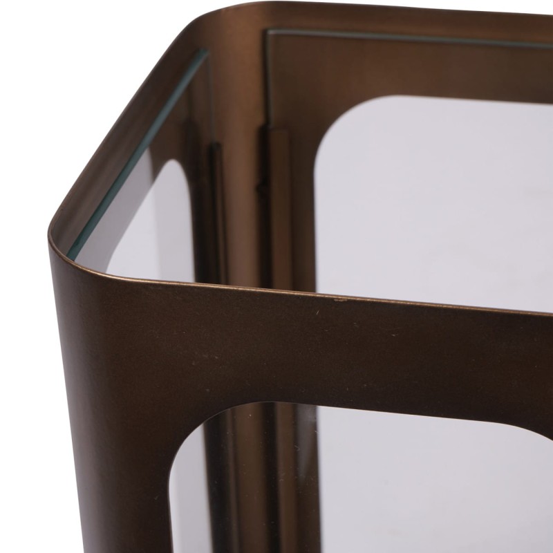 Kensington large dark gold metal and glass lantern 78cm