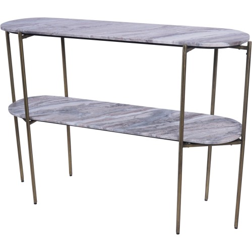 Leicester Marble Console Table with Gold Legs – 111 cm